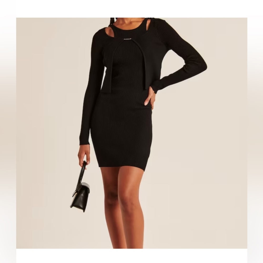 Abercrombie and fitch mini sweater dress and scuba cardigan set